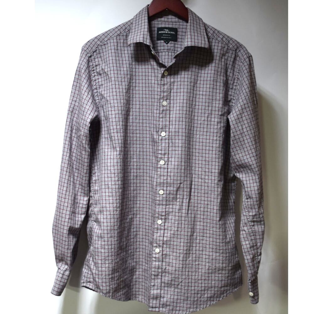 Rodd & Gunn Button Down Shirt Men’s Large Gray Red Check Cotton